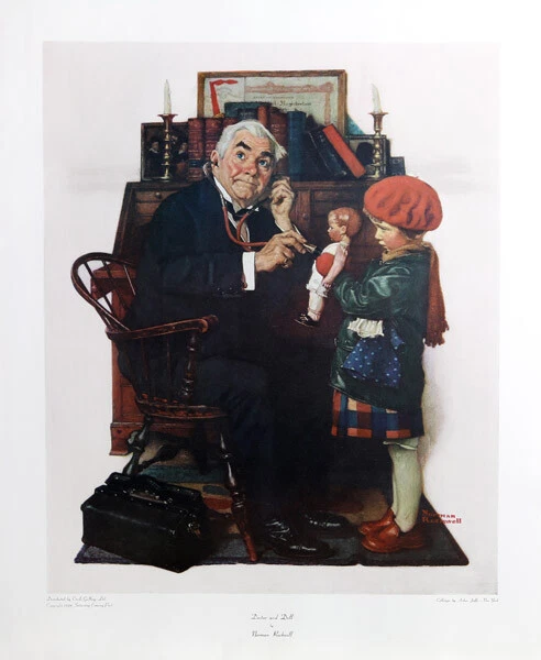 Norman Rockwell Doctor And Doll Open Edition