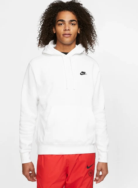 NWT Nike Mens Sportswear Club Fleece Pullover Hoodie - White, Size L