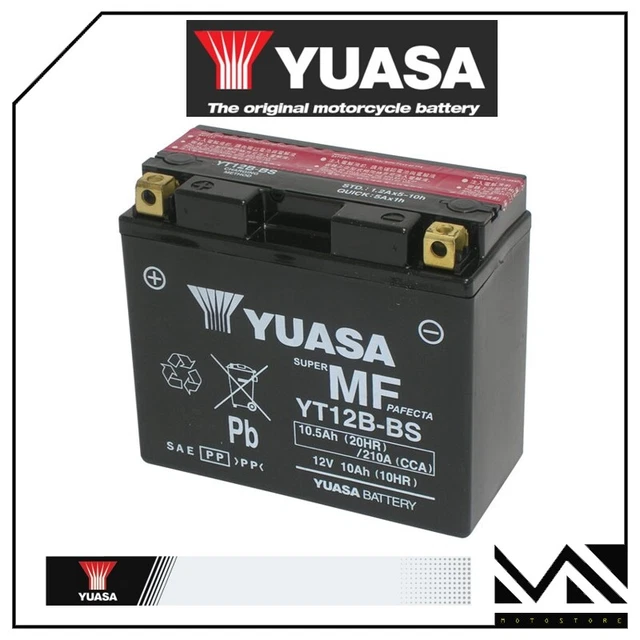 YUASA YTX12-BS 12V 10Ah Motorcycle Battery - Fits Suzuki DL650 V-Strom (2007-2009)