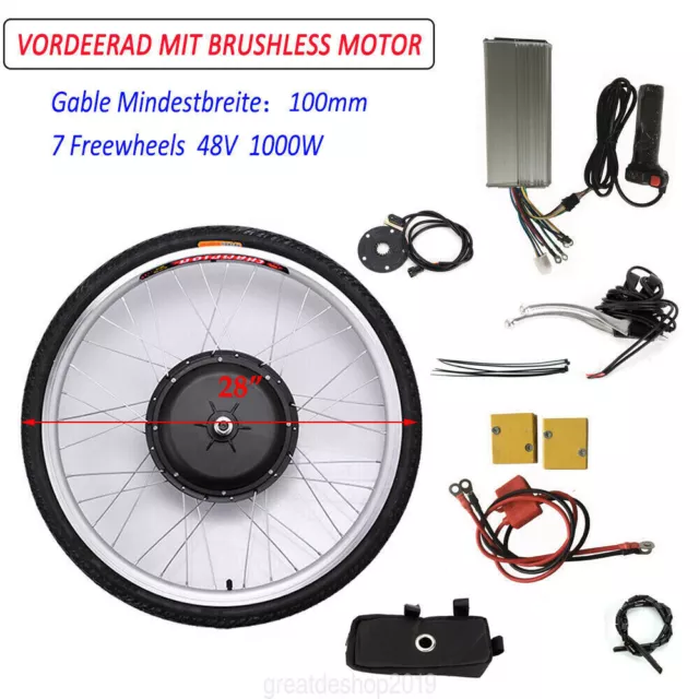 Kit de conversión de bicicleta eléctrica 48V 28" 1000W motor bicicleta eléctrica para rueda trasera/delantera