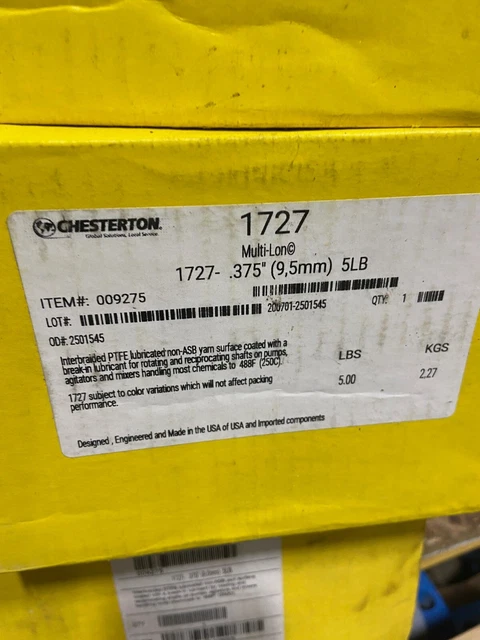 Chesterton Multi-Lon 1727  size .375" packing 5lb box Item 009275