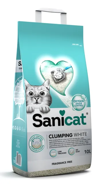 Lettiglia per gatti bianca non profumata Sanicat danneggiata - 10 litri