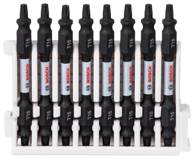 Bosch Professional Double Ended Bit Pack - 65mm, 8xT15 Pick & Clic Impact