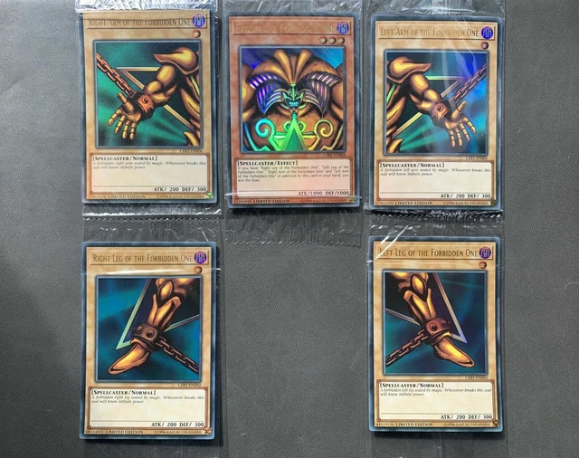 ALL 5 PIECES Exodia The Forbidden One Set LART/Lost Art Ultra Rare ...