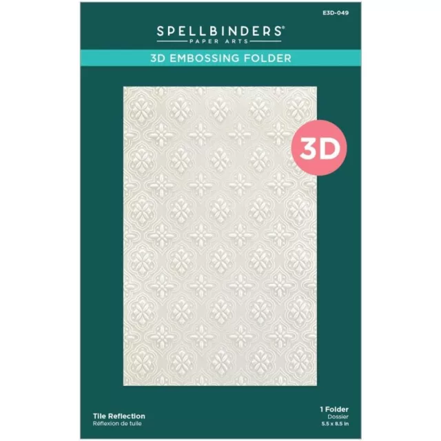 Spellbinders 3D Embossing Folder 5.5"x8.5" Tile Reflection - Floral Reflection