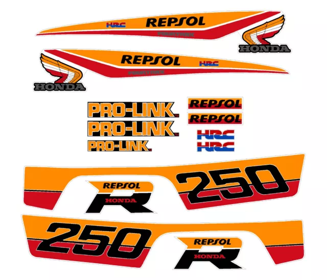 Repsol Honda Trx250r custom 86/87 style front and rear decal set 4