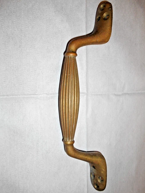 Ancienne Paire De Poignées Tirette Pour Porte Coulissante - Laiton Vintage Finition Antique - Idéal Projet Rénovation