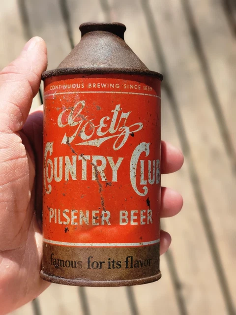 Goetz Country Club Pilsner Beer, Cone Top 12oz Can, IRTP EMPTY