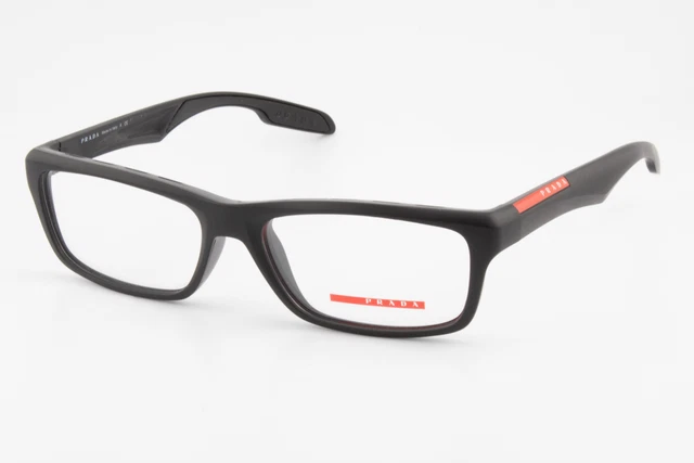 Prada VPS04D 1BO1O1 Unisex Rectangular Glasses Frames Matte Black 56mm