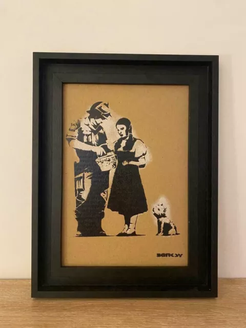 Banksy Signée Et Tampon - Dismaland- Pochoir Sur Carton + Carte Et Billet