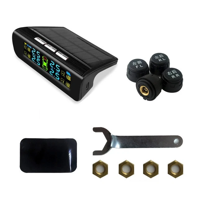 Sistema di monitoraggio pressione pneumatici auto energia solare display LCD sen
