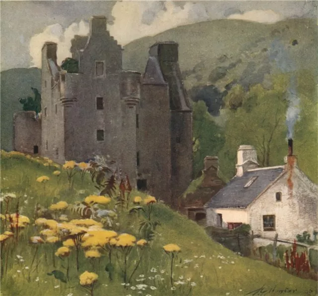 ARGYLL AND BUTE. Dunderave Castle; by John Young-Hunter. Scotland 1907 print
