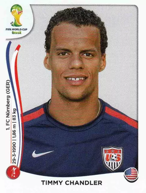 Panini Sticker Fußball WM 2014 Nr. 550X Timmy Chandler USA Bild NEUWARE Worldcup