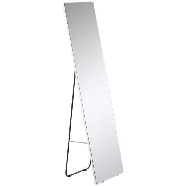 HOMCOM Specchio da Parete e Terra Figura Intera in Alluminio 45x37x158.5cm