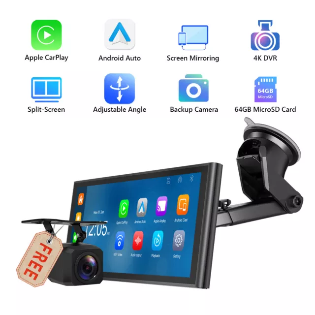 2024 Wireless CarPlay Android Auto Portable 9.33" IPS Display Car Stereo Radio