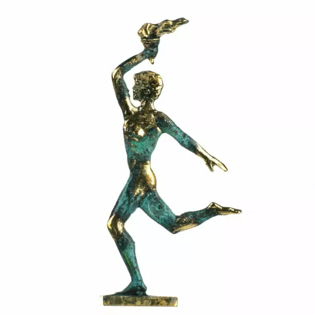 Figurine en bronze massif du porteur de la flamme des jeux olympiques,,,