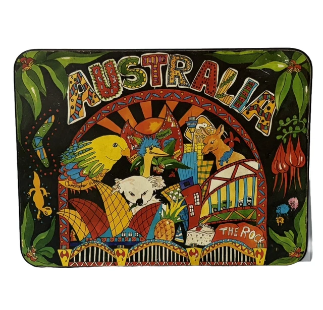 SET OF 6 Rectangular Australian Themed Table Placemats Designer Retro