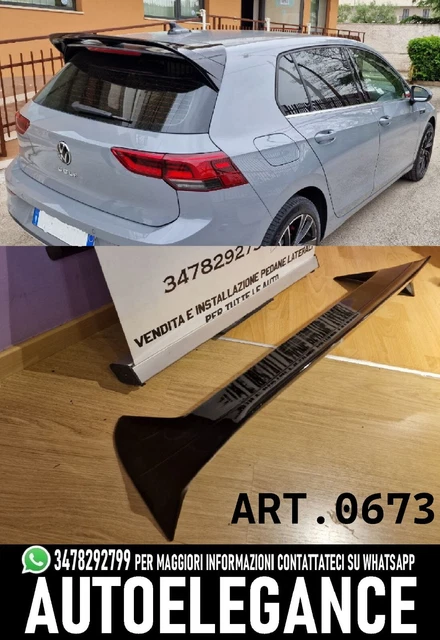 Becquet De Toit Adapté Pour Vw Golf 8 Look R Noir Brillant