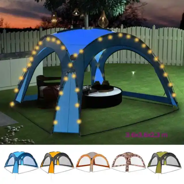 Partyzelt mit LED 4 Seitenwänden Pavillon Gartenzelt Festzelt Zelt vidaXL