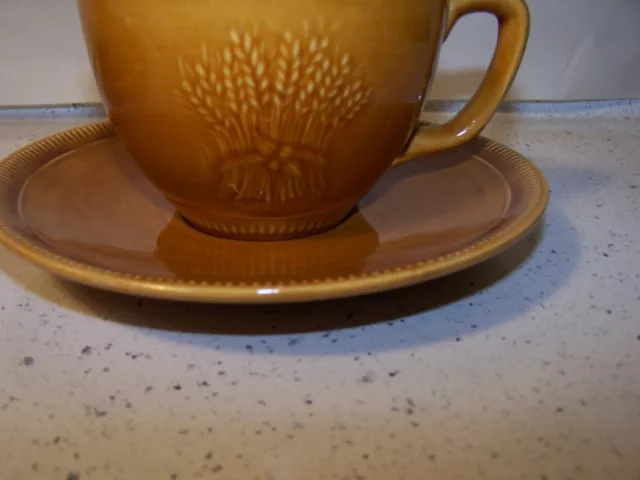 Vintage Franciscan Harvest Wheat Golden Brown Coffee Tea Cup And Saucer ~ MCM