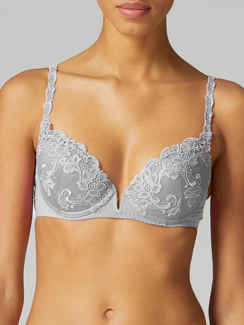 EDOURD RMBUD Broche longue vintge en perles en forme de zigzg En