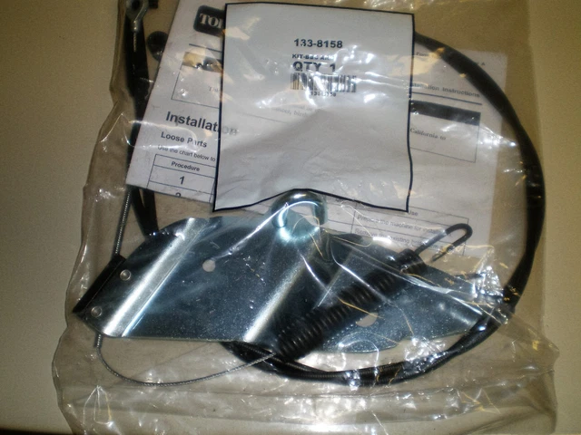 genuine oem toro # 133-1998 brake cable & # 3290-337 push