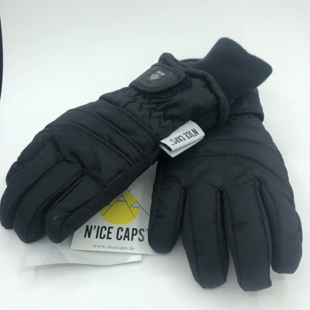 N'Ice Caps Kids Thinsulate Ski Glove Black Toddler L/XL New