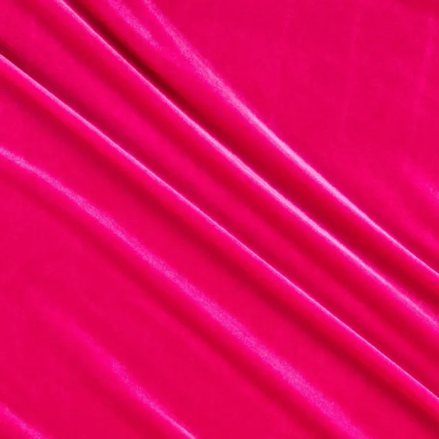 Stretch Velvet Hot Pink, Fabric By The Yard