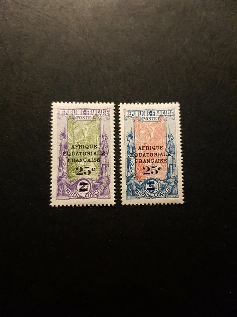 Timbre France Colonie Moyen Congo N°89/90 Neuf ** Luxe Mnh 1924