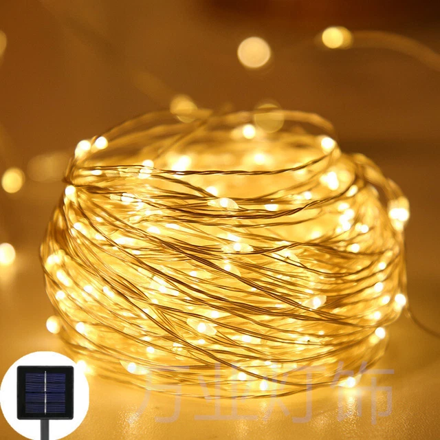 Outdoor Solar String Lights Fairy 100/300LED Copper Wire Waterproof Garden Decor