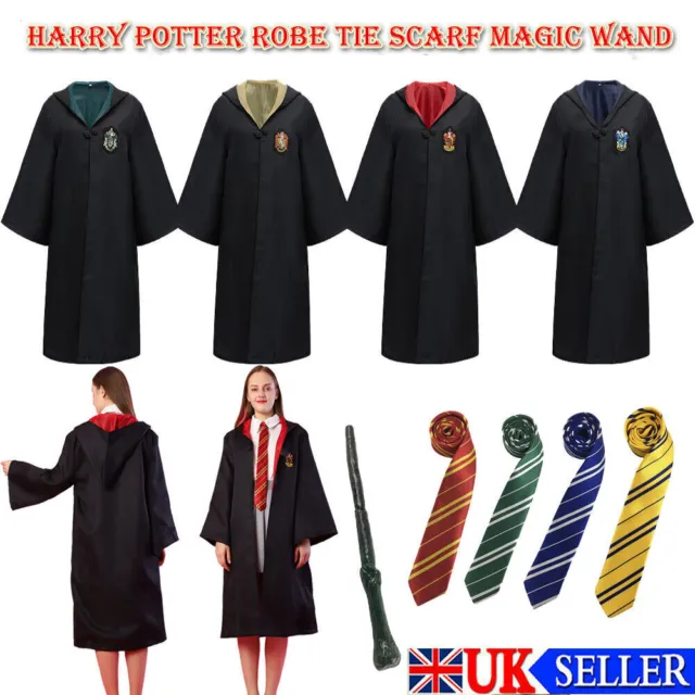 Adulto Y Niños Harry Potter Hogwarts Corbata Gafas Varita Capa Bata 3
