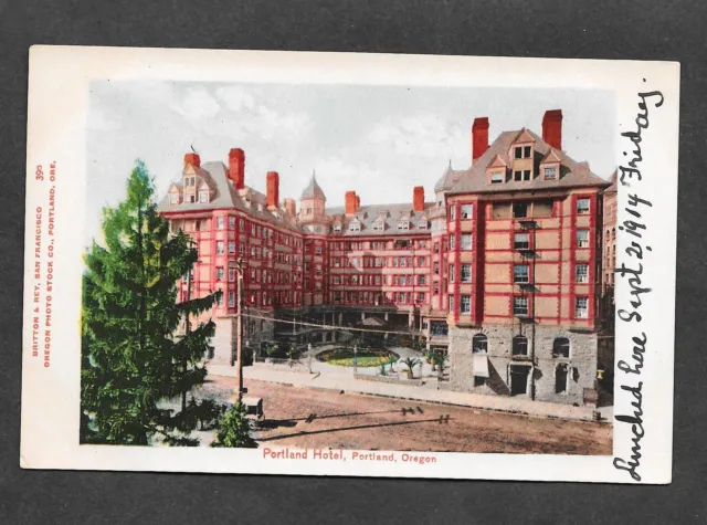 Vintage Portland Hotel Oregon Postcard Britton & Rey Publishing UDB