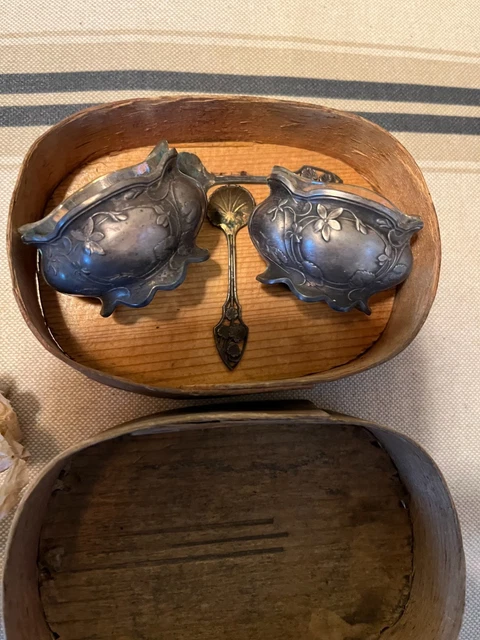 ANCIENNE PAIRE DE Salerons Salière Poivrière En Argent Massif EUR 50,00 - PicClick FR