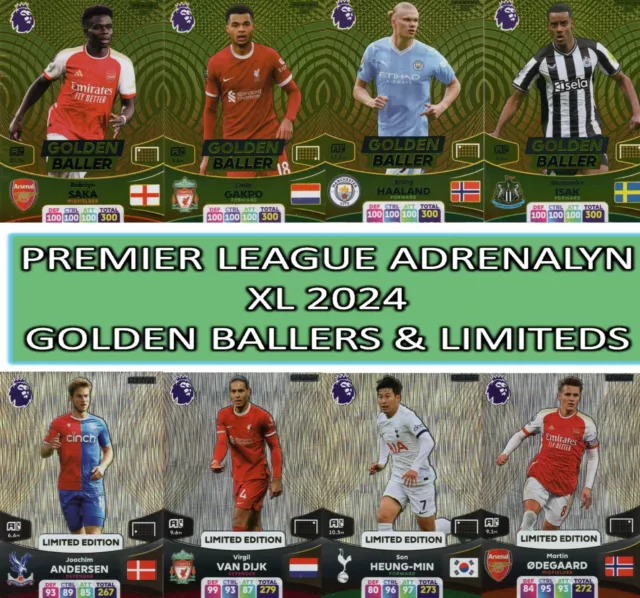 Panini Premier League Adrenalyn XL 2024 LIMITIERTE EDITION GOLDENE BALLSPIELER & LEGENDEN