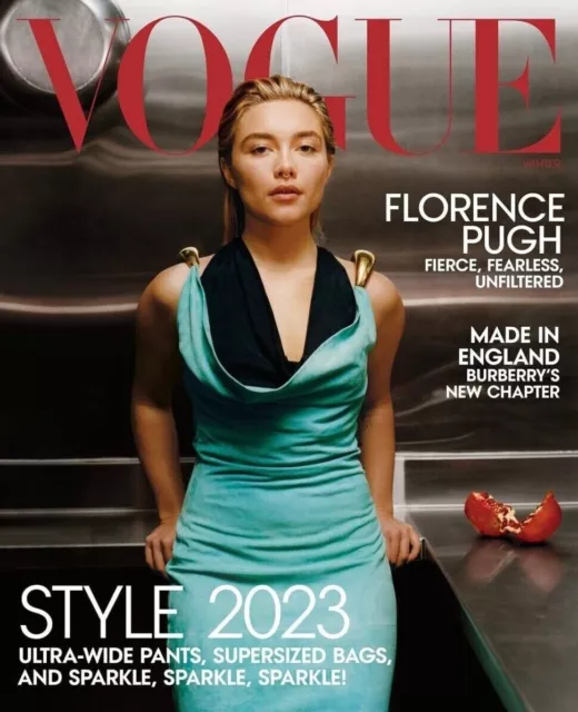 VOGUE MAGAZINE WINTER 2023 Florence Pugh Unfiltered Burberry Style 2023 ...