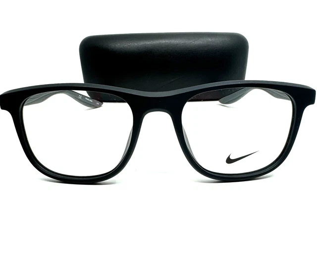 Nike 7037 001 Eyeglasses Frame Matte Black Full Rim Rectangle 51-18-140 H9663