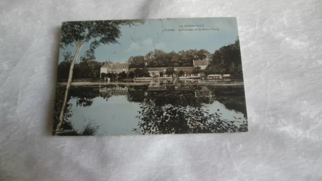 CPA carte postale Flers / Le Château et le Grand Etang 1925 Normandie