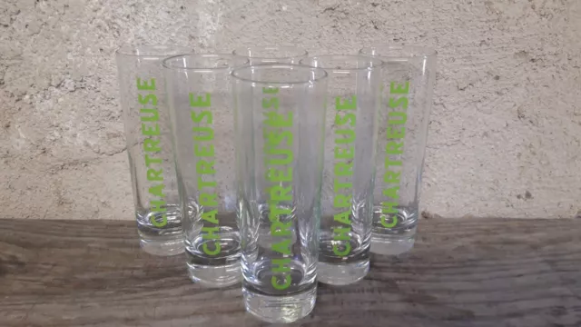 6 Verres Chartreuse Tubes