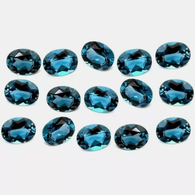 Wholesale Lot 7x5mm Oval Facet AAA London Blue Topaz Loose Calibrated Gemstone