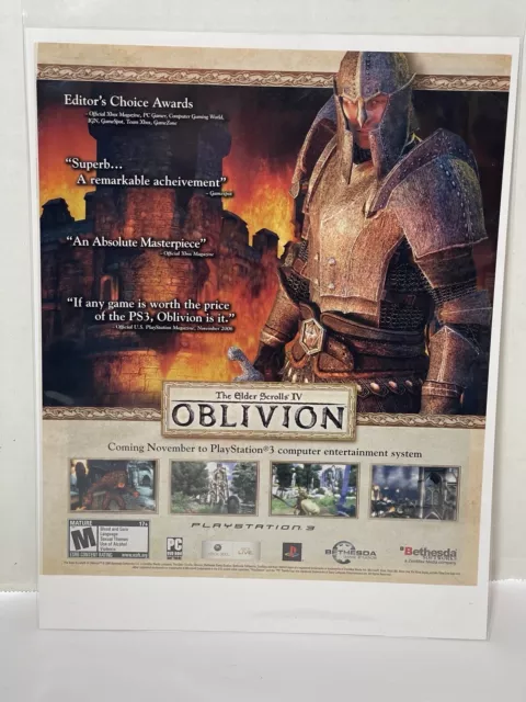 Oblivion: The Elder Scrolls IV Video Game 2000s Print Advertisement Ad 2005
