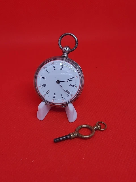Montre Gousset Ancienne En Argent Massif - Avec Chaîne Crabe - Occasion