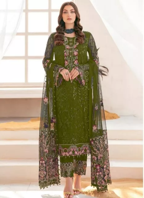 Abito Salwar Kameez Nuovo Festa Abbigliamento Matrimonio Indiano Pakistano
