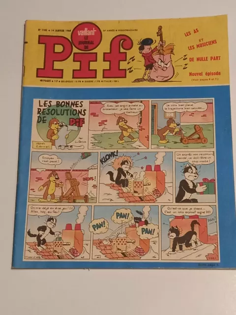 le journal de PIF vaillant bd périodique illustrateurs arnal n°1183 01/1968