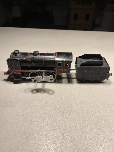 KB 4500 Made In Bavaria Dampflokomotive mit Tender Altes Blechspielzeug Rarität