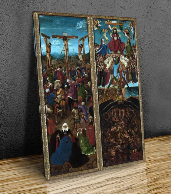 Die Kreuzigung, das Jüngste Gericht Jan van Eyck montierte Leinwand oder nur Druck