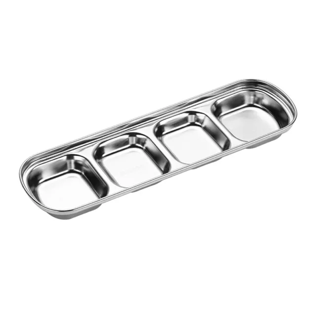 4 griglie piatto da condimento acciaio inox addensato salsa pentola calda divisa gri//