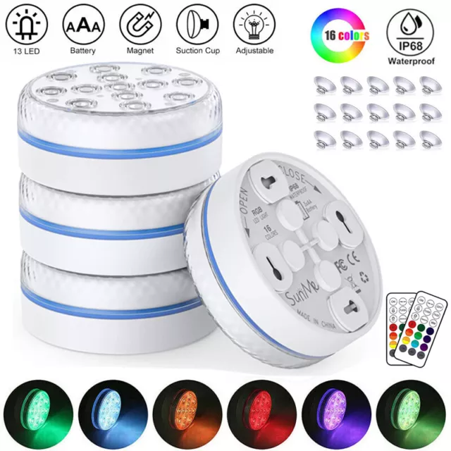 Unterwasser Licht 13 LED Poolbeleuchtung Magnetische RGB Licht mit Fernbedienung