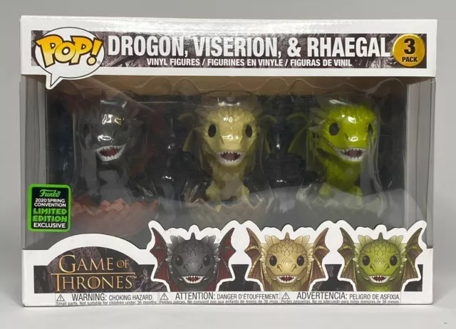 Drogon, Viserion & Rhaegal Funko Pop 3 pack Game of Thrones 2020 FREE SHIPPING