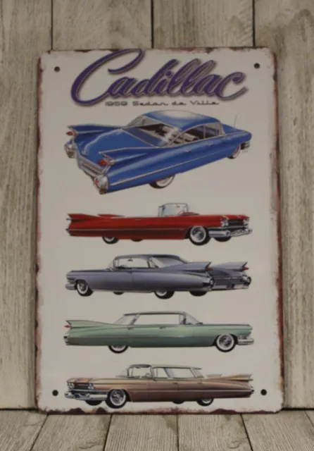 Cadillac Tin Metal Poster Sign Vintage Look Man Cave Classic Car Show Garage XZ