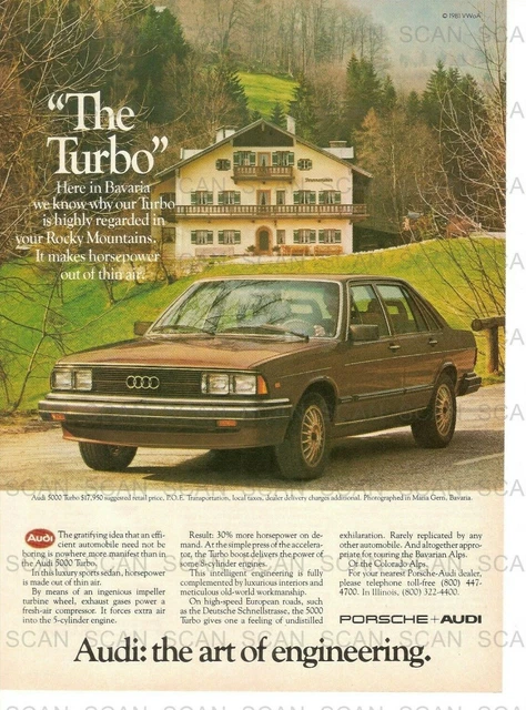 1981 Audi Turbo Vintage Magazine Ad  Porsche+Audi